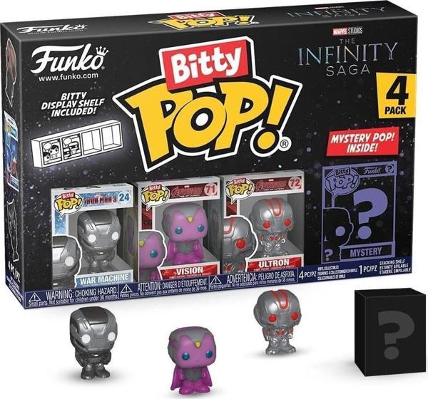 Funko Bitty Pop! Marvel - Iron Man - War Machine, Vision, Ultron Ve Sürpriz Mini Gizem Figürü - 2,2  - Image 1