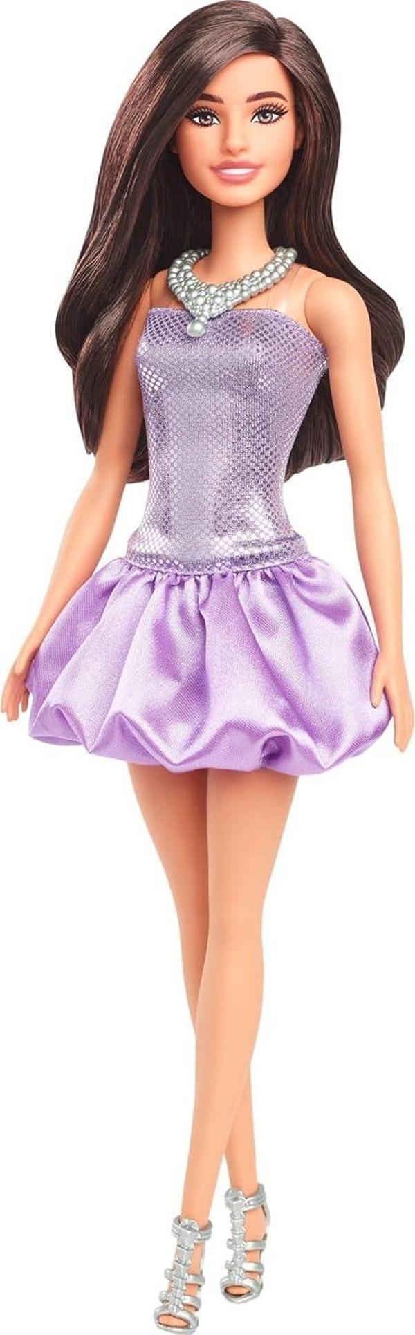 Barbie® Büyüleyici Parti Bebekleri - Mor Metalik Elbiseli Esmer, 3Y+, Hyt92 - Image 1