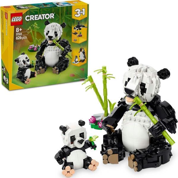 Lego Creator 3’Ü 1 Arada Vahşi Hayvanlar: Panda Ailesi 31165-8 Yaş Ve Üzeri Çocuklar Için Orka Veya  - Image 1