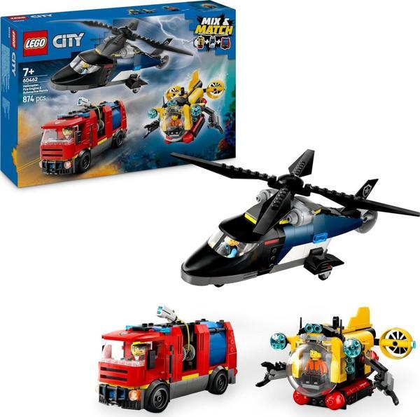 Lego City Helikopter, İtfaiye Kamyonu Ve Denizaltı Karışımı 60462-7 Yaş Ve Üzeri Çocuklar Için Yarat - Image 1