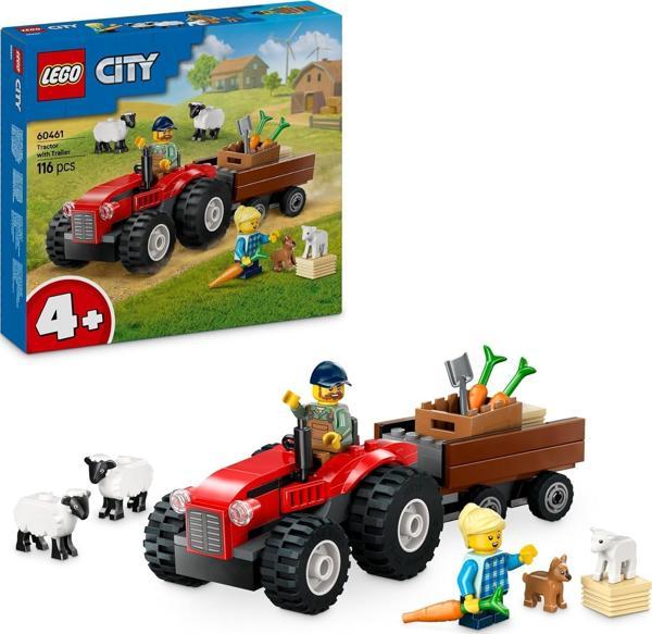 Lego City Römorklu Kırmızı Çiftlik Traktörü Ve Koyun 60461-4 Yaş Ve Üzeri Çocuklar Için Yaratıcı Oyu - Image 1