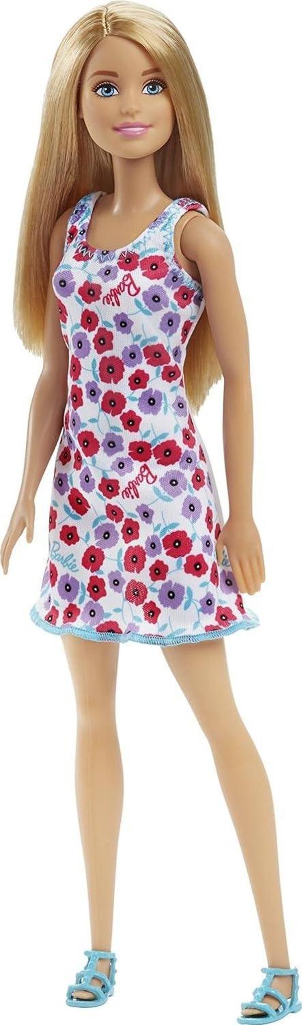 Mattel Barbie Doll – Beyaz Dress Red & Mor Çiçekler, Sarışın (Dvx86) - Image 1