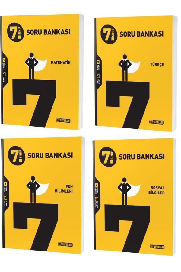 Hız 2023 7. Sınıf Matematik Türkçe Fen Sosyal Soru Seti 4 Kitap - Hız Yayınları - Image 1