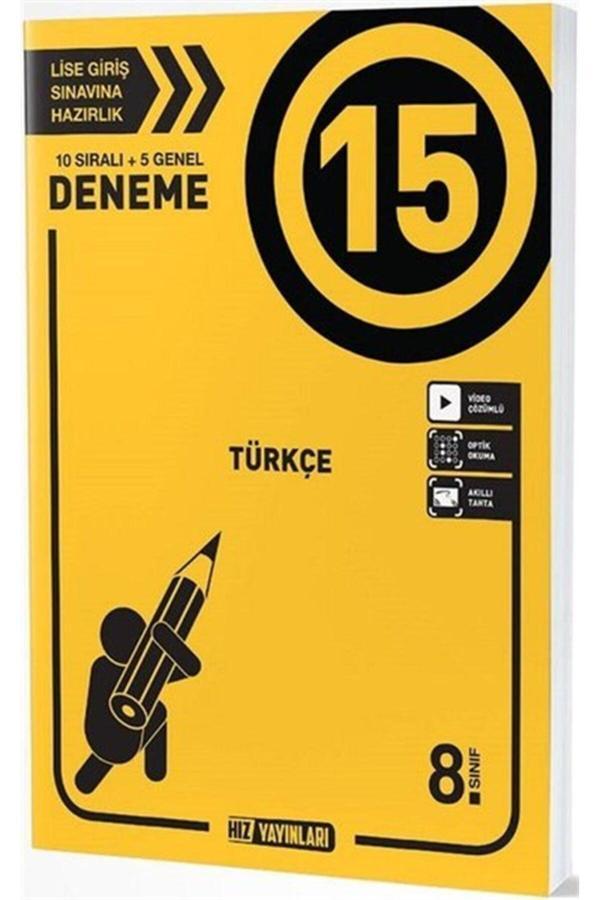 HIZ 8. SNF TÜRKÇE DENEME 15 Lİ - Hız Yayınları - Image 1