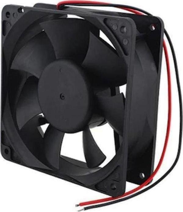 12X12 CM 12038HS 120X120X38MM 12 VOLT 0.25A  PLASTİK KASA FAN 2 KABLOLU SOKETLİ  GO50603511800 - Image 1