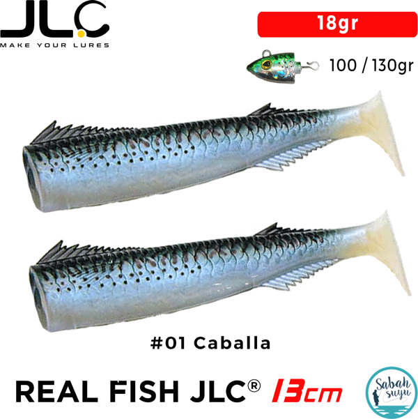 JLC Real Fish 13cm 18gr #01 Caballa Silikon Kuyruk (2 Adet) - Image 1