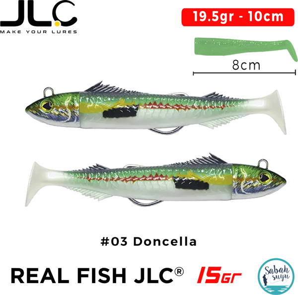 JLC Real Fish 15 Combo Set 19.5gr 10cm #03 Doncella (2+2) Silikon Balık - Image 1