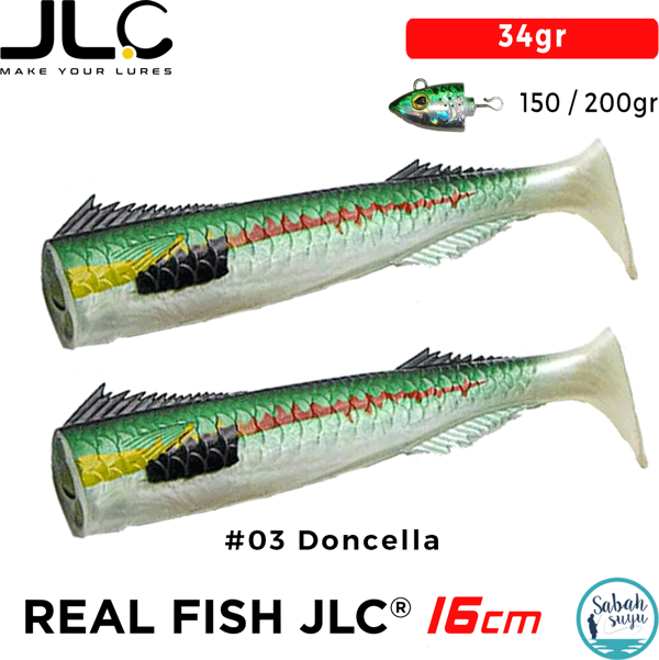 JLC Real Fish 16cm 34gr #03 Doncella Silikon Kuyruk (2 Adet) - Image 1