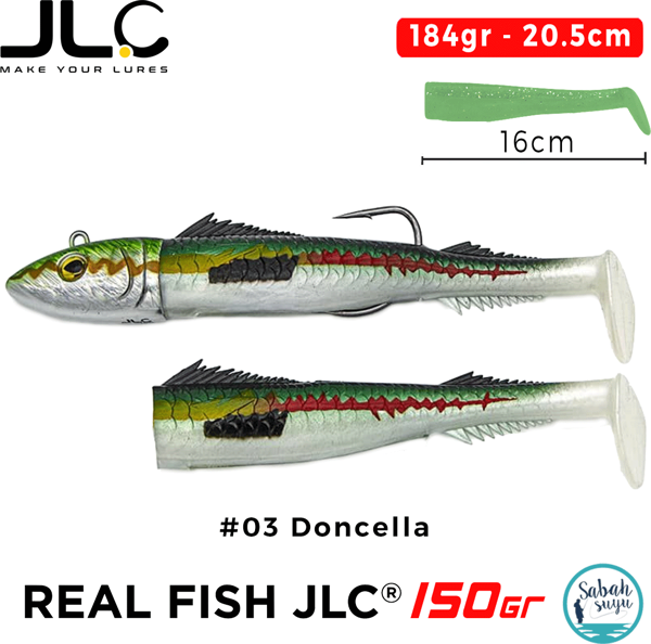 JLC Real Fish 150 Combo Set 184gr 20.5cm #03 Doncella (2+1) Silikon Balık - Image 1