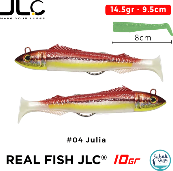 JLC Real Fish 10 Combo Set 14.5gr 9.5cm #04 Julia (2+2) Silikon Balık - Image 1