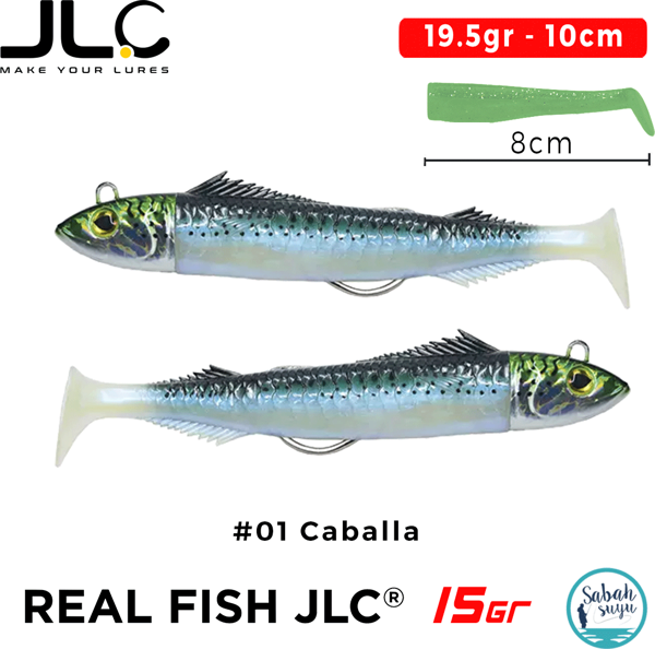 JLC Real Fish 15 Combo Set 19.5gr 10cm #01 Caballa (2+2) Silikon Balık - Image 1