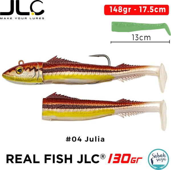 JLC Real Fish 130 Combo Set 148gr 17.5cm #04 Julia (2+1) Silikon Balık - Image 1
