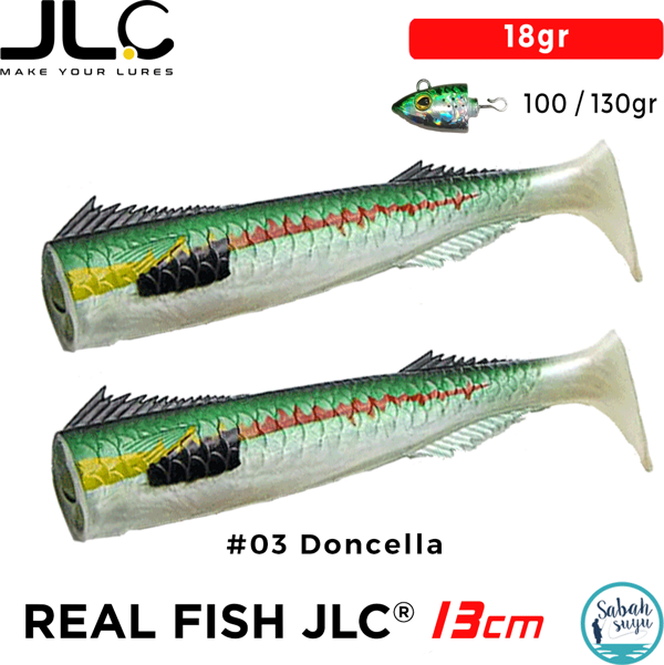JLC Real Fish 13cm 18gr #03 Doncella Silikon Kuyruk (2 Adet) - Image 1