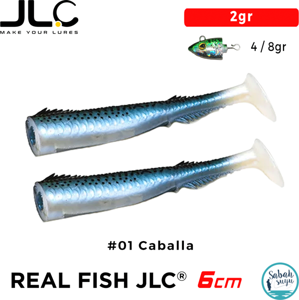 JLC Real Fish 6cm 2gr #01 Caballa Silikon Kuyruk (2 Adet) - Image 1