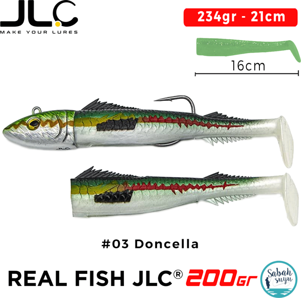 JLC Real Fish 200 Combo Set 234gr 21cm #03 Doncella (2+1) Silikon Balık - Image 1