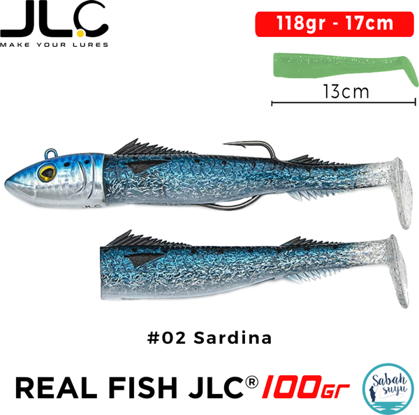 JLC Real Fish 100 Combo Set 118gr 17cm #02 Sardina (2+1) Silikon Balık - Image 1