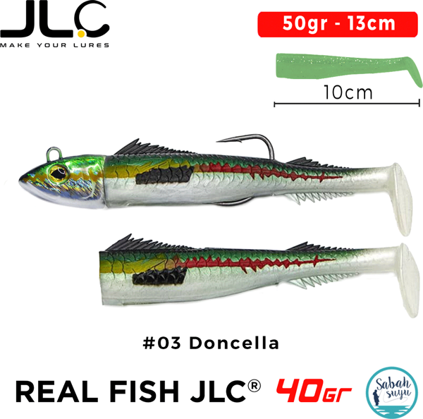JLC Real Fish 40 Combo Set 50gr 13cm #03 Doncella (2+1) Silikon Balık - Image 1