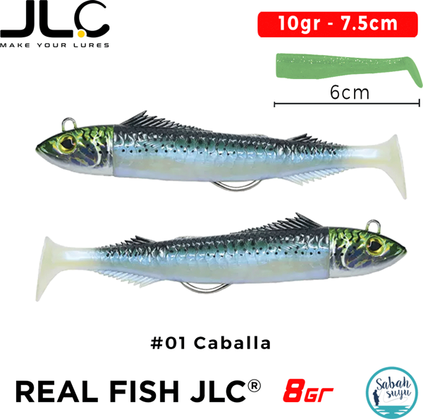 JLC Real Fish 8 Combo Set 10gr 7.5cm #01 Caballa (2+2) Silikon Balık - Image 1