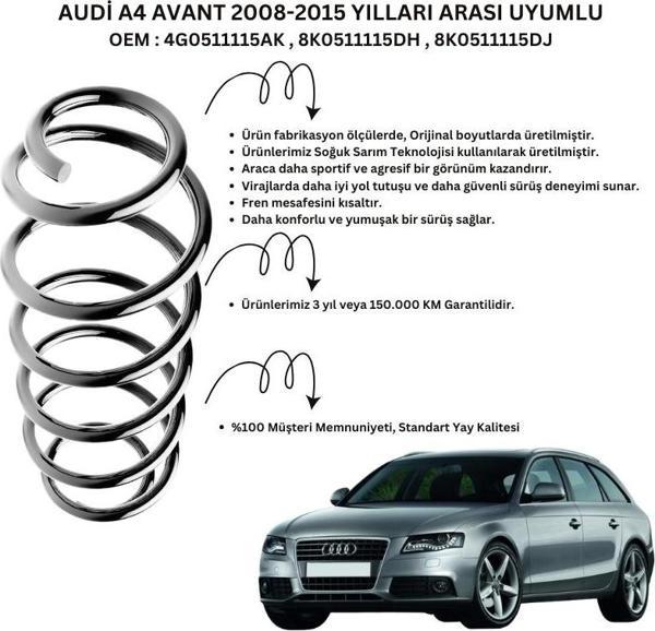 2 Adet Standart Yay ST102005R – Audi A4 Avant (2008-2015) Arka Helezon Yay Takımı - Image 1