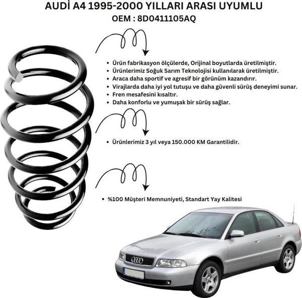 Ön Helezon Yay Takımı - 2 Adet Standart Yay ST102005F, Audi A4 (1995-2000) Uyumlu - Image 1