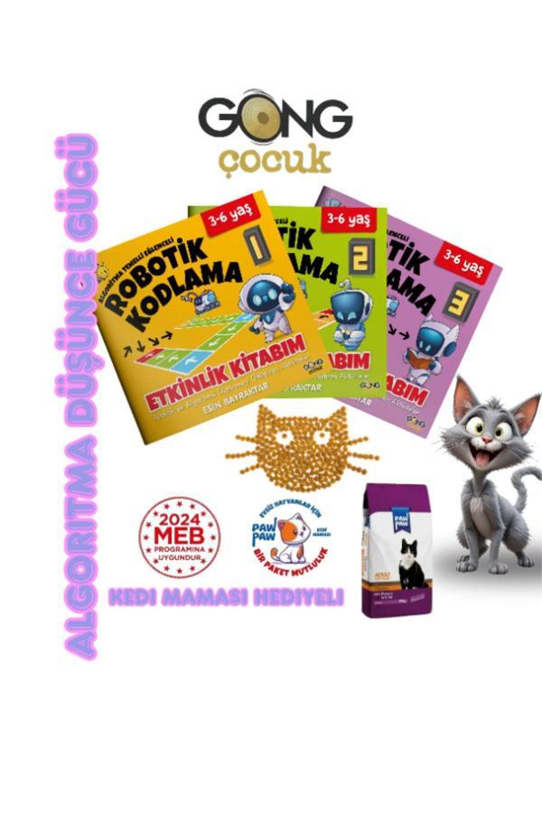 Gong 3-6 Yaş Algoritmik Temelli Eğlenceli Robotik Kodlama - 3 Kitap - Image 1