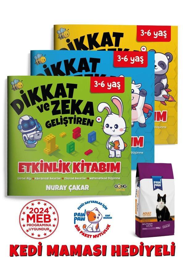 Gong 3-6 Yaş Dikkat Ve Zeka Geliştiren Etkinlik Kitabım Seti - 3 Kitap - Image 1