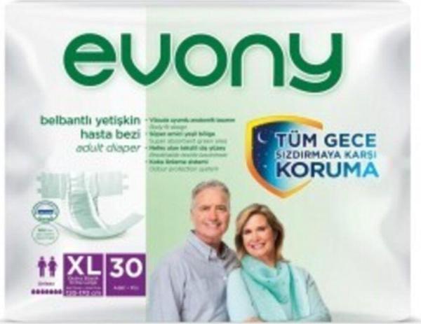 Evony Yetişkin Hasta Bezi Belbantlı Ekstra Large 30 Lu Paket Bel Çevresi 120Cm-170Cm - Image 1