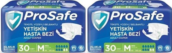 Prosafe Belbantı Yetişkin Hasta Bezi M Beden 30'Lü 2 Adet ( 60 Adet Bez) - Image 1