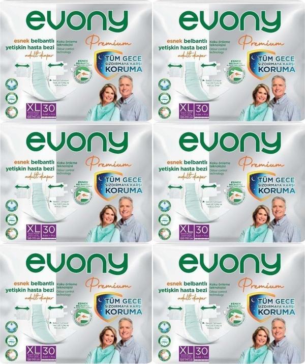 Evony Premium Hasta Bezi Yetişkin Bel Bantlı Tekstil Yüzey Extra Large- Ekstra Büyük Boy 180 Adet - Image 1