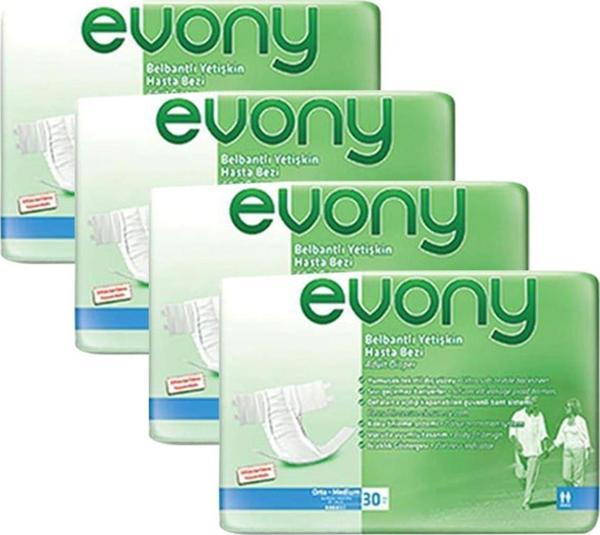 Evony Belbantlı Yetişkin Hasta Bezi Medium 30Lu X 4 Adet - Image 1