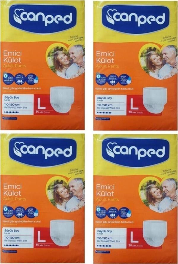 Canped Emici Külot Büyük Boy Large 30'Lu 4 Paket / 120 Adet - Image 1