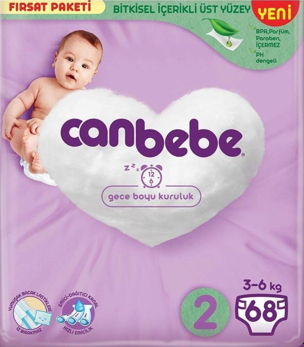 Canbebe Bebek Bezi Fırsat Paketi 2 Beden Mini (3-6 Kg) 68 Adet - Image 1