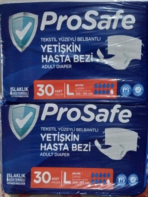 Prosafe Textil Yüzeyli Hasta Bezi Büyük Boy Large 100-150 Cm 2X30 Adet = 60 Adet - Image 1