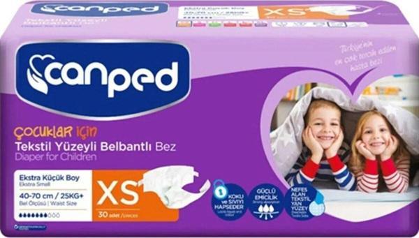 Canped Extra Small Xs Bel Bantlı Çocuk - Hasta Bezi 30'Lu - Image 1
