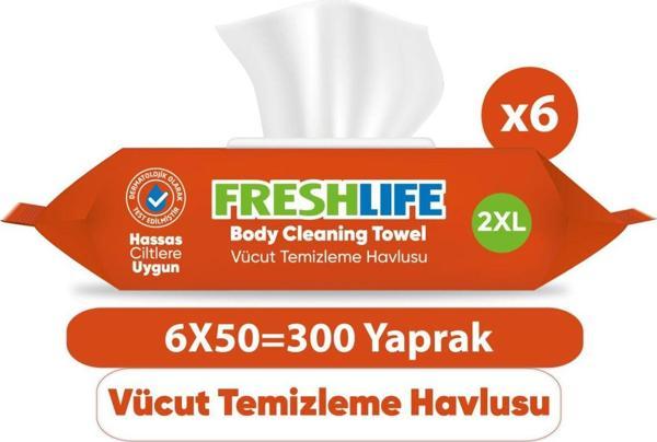 Freshlife Vücut Temizleme Havlusu 6X50 (300 Yaprak) - Image 1