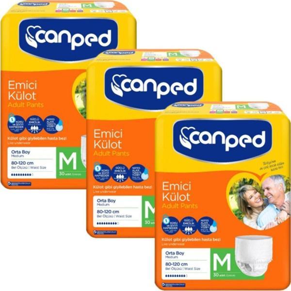Canped Emici Külot Hasta Bezi Orta 3X30 Adet Hasta Bezi - Image 1