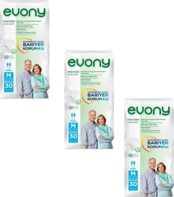 Evony Emici Külot Orta Medium 5.5 Damla 30'Lu 3 Paket 90 Adet - Image 1