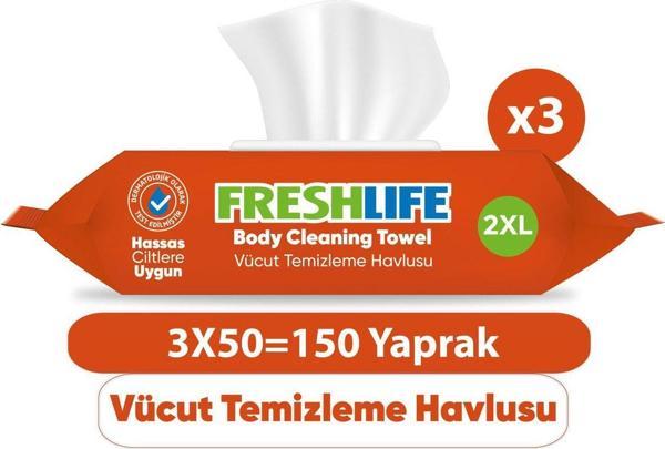 Freshlife Vücut Temizleme Havlusu 3X50 (150 Yaprak) - Image 1
