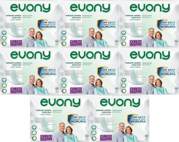 Evony Hasta Bezi Yetişkin Bel Bantlı Tekstil Yüzey Extra Large- Ekstra Büyük Boy 240 Adet (8Pk*30) - Image 1