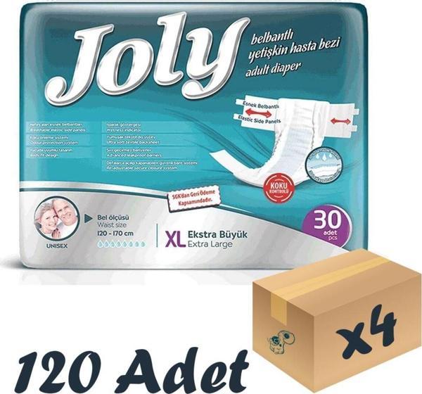 Joly Esnek Bel Bantlı Yetişkin Hasta Bezi Xlarge 30’Lu 4 Paket 120 Adet - Image 1