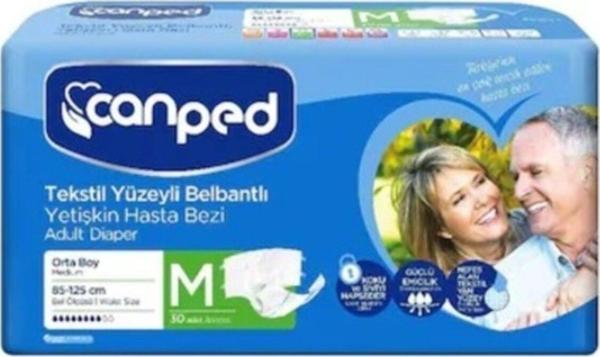 Canped Belbantlı Tekstil Yüzey Hasta Bezi Orta Medium 30 Adet - Image 1