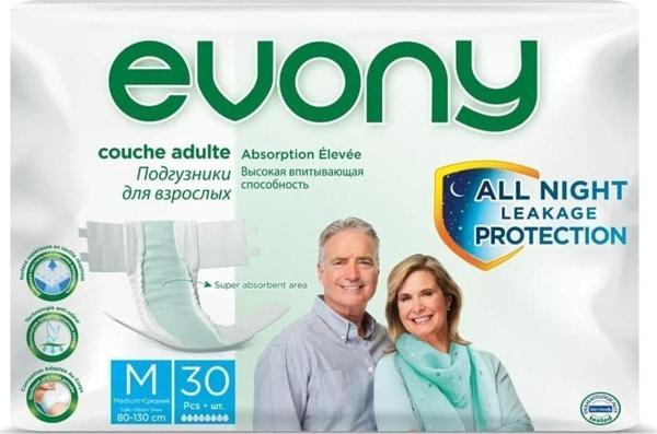 Evony Bel Bantlı Yetişkin Hasta Bezi Medium 30'Lu Paket - Image 1