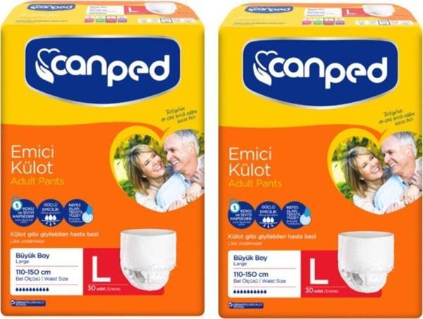 Canped Emici Külot Büyük Boy L 30'Lu 2 Paket 60 Adet Hasta Bezi - Image 1