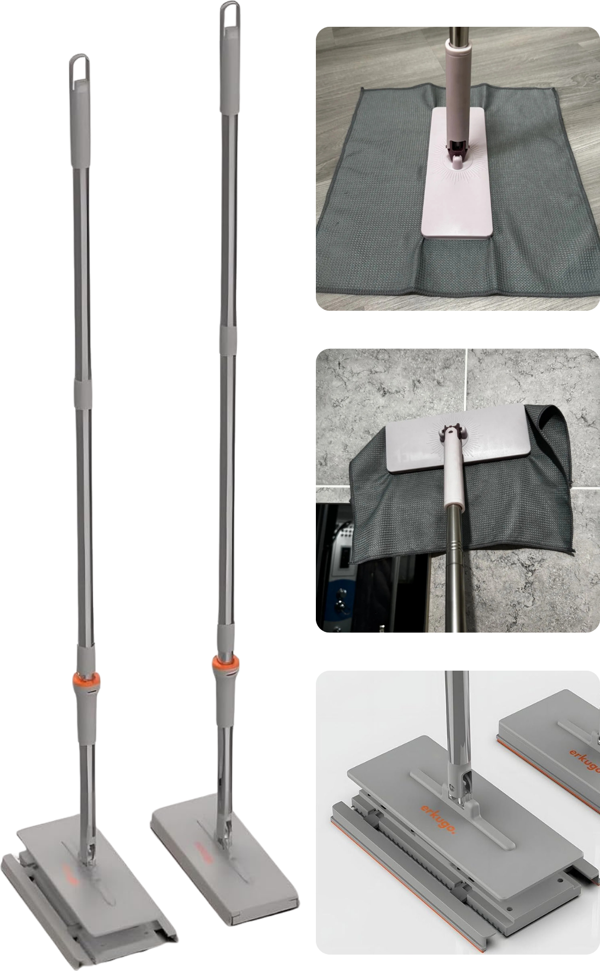 20 Adet Yedek Bezli Mop Pratik One-Touch Temizlik Mopu 360° Dönebilen Kolay Tak Çıkar Minimal - Image 1
