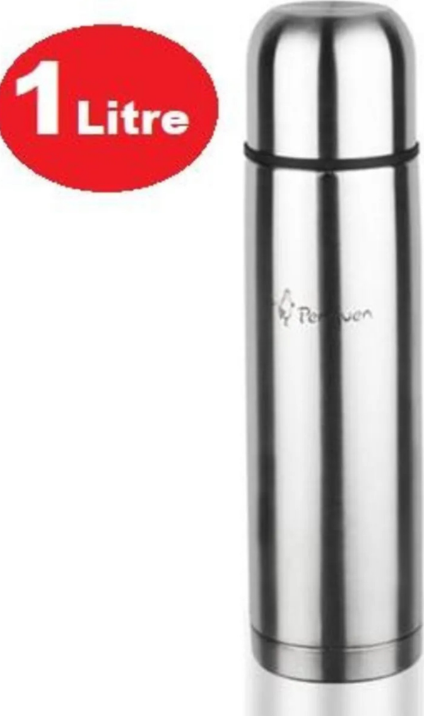 1 Litre Mama Termosu – Bardak Kapaklı, Çift Katman Paslanmaz Çelik | 12 Saat Isı Koruma | Bebek Beslenmesi İçin İdeal - Image 1