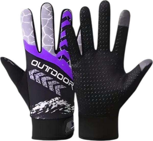 XBYC Outdoor Mtb Mevsimlik Tam Parmak Bisiklet Eldiveni Large Eldiven Mor - Image 1
