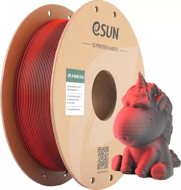 eSUN ePLA-Matte Dual Kırmızı Siyah Filament 1.75 mm 1 Kg - Image 1