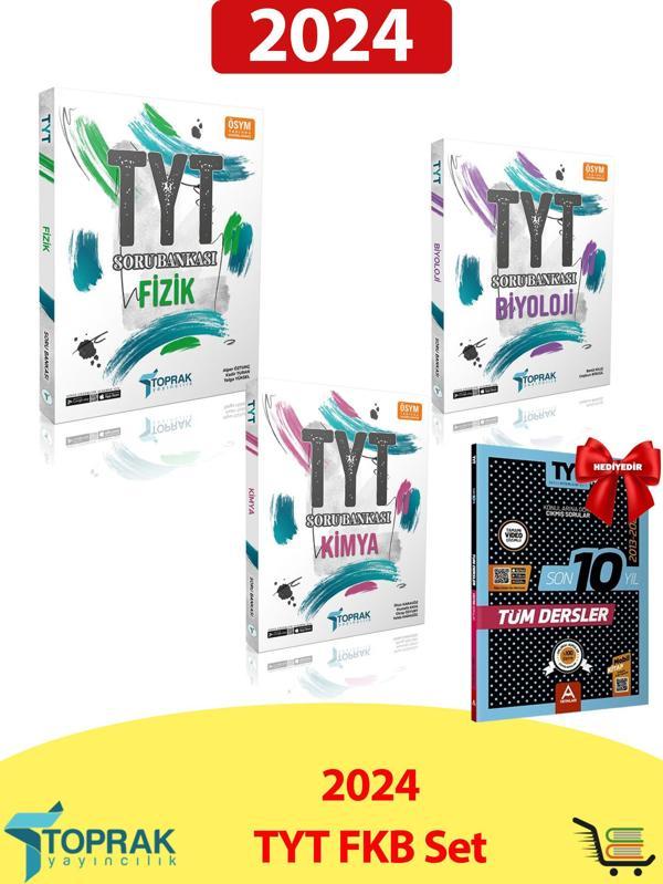 TYT Fizik-Kimya-Biyoloji Soru Bankası Seti Hediyeli! - Toprak Yayınları - Image 1