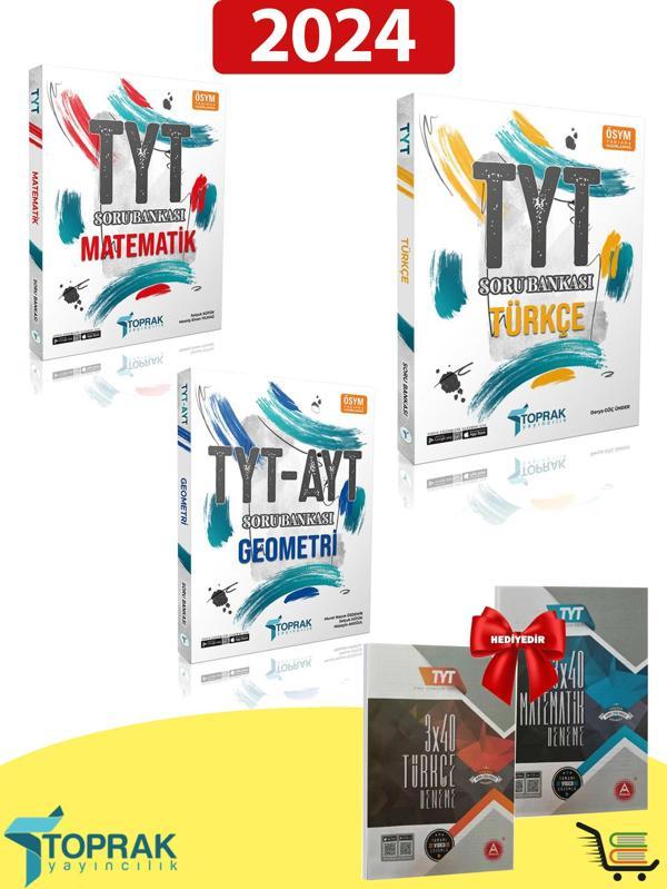 TYT Matematik-Geometri-Türkçe Soru Bankası Seti Hediyeli! - Toprak Yayınları - Image 1