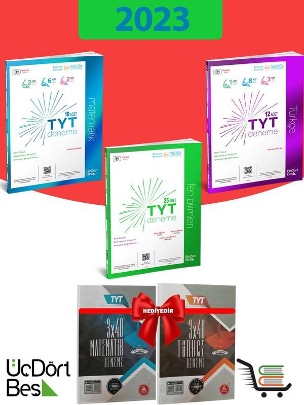 345-2023 Model-TYT Sayısal Deneme Seti Çııkmış Sorular Denemeleri Hediyeli - Üç Dört Beş Yayınları - Image 1